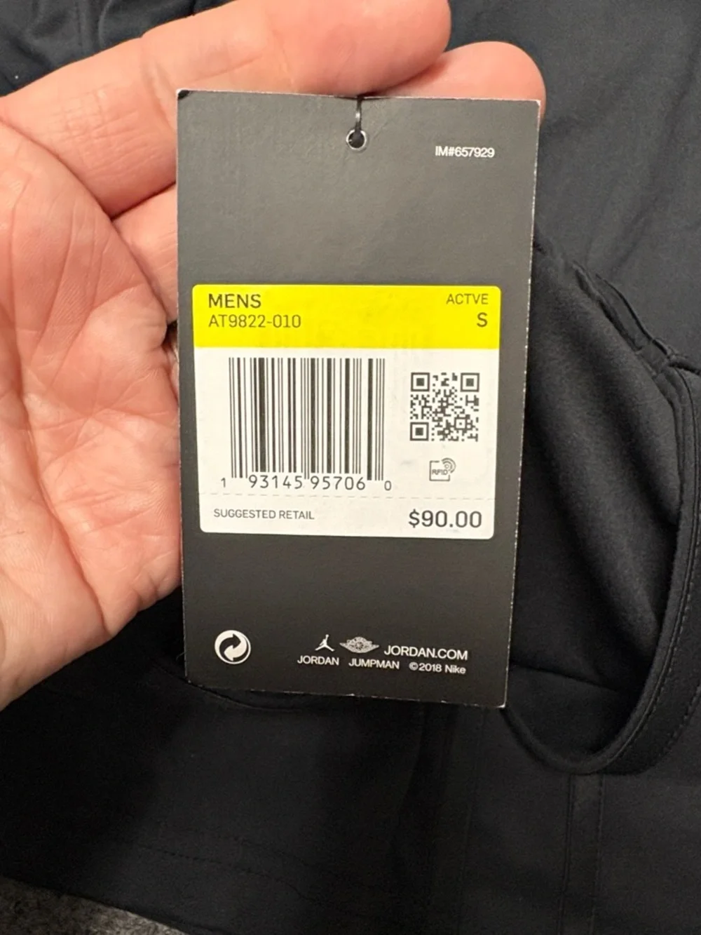 Jordan Men’s Black Jersey with Yellow Lettering